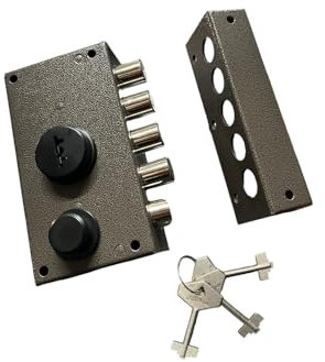 AERREGI SERRATURA PER PORTA PORTONCINO BLINDATO 153X81 mm COMPLETA DI TRE CHIAVI | SERRATURA A DOPPIA MANDATA MEZZO GIRO