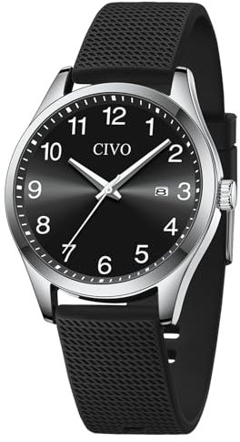 CIVO Herrenuhr Analog Sport Männer: Outdoor Einfach Casual Armbanduhr Herren - Wasserdicht Schwarz Business Quarzuhr Geschenke für Männer