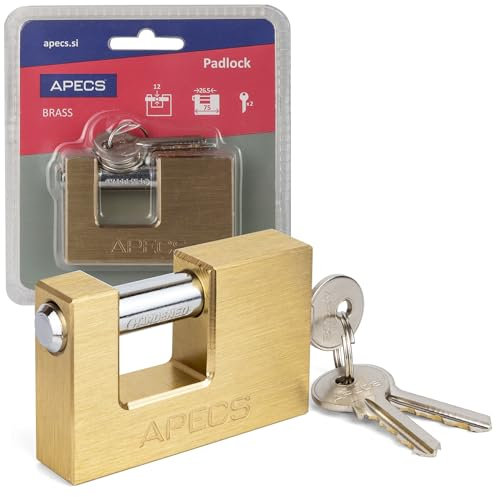 APECS PDB-10-75 - Candado grande para exteriores y para uso interno con 3 llaves, 50 mm, cerradura de sótano, cerradura de contenedor, cerradura de seguridad con grillete estándar