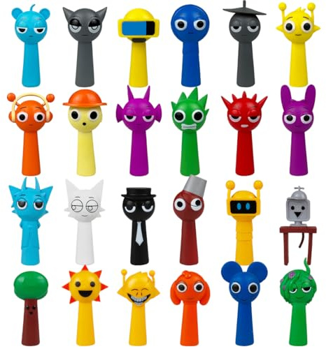 Philoctes Spielzeugfiguren,24pcs Bunte Mini Figures Set,Tortendeko Geburtstag,Kuchendeko,Figuren für Kinder,Gamer und Deko,Theme Party Supplies für Weihnachten und Geburtstage