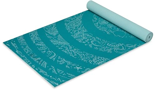 Gaiam Print Yoga Mat, Non Slip Exercise & Fitness Mat for All Types of Yoga, Pilates & Floor Exercises