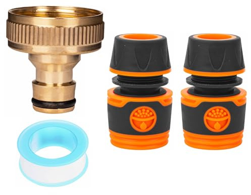 33mm Tap Connector for Hose Pipe, G 1 inch Brass Garden Hose Tap Connector Female Threaded Tap Hose Connector Adapter, Hosepipe Connectors and Fittings for Outside Tap