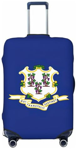 NBAGHPQ Connecticut State Flag Print Double Sided Elastic Protection Universal Suitcase Cover Unique Luggage Protector, Nero , M