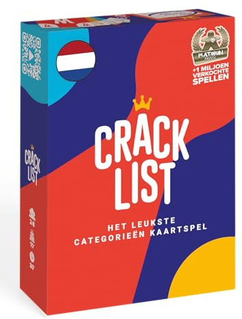 CRACK LIST Niederländische Version l Lustiges Kartenspiel & Gesellschaftsspiel | Partyspiele für Erwachsene & Kinder | 2-8 Spieler | Ab 10 Jahren | 30+ Minuten | Geschenkidee Weihnachten