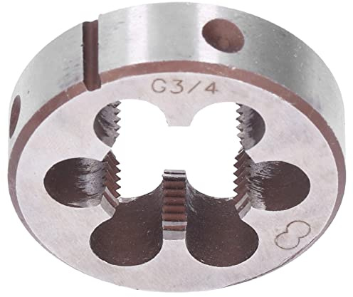 Akozon G3/4-Rohrmatrize – Runde, Zylindrische, Gerade Gewindeschneidmatrize für Gewindebohrer, Präziser Legierter Stahl, Einfache Installation, 6 Späneentfernungslöcher, Zuverlässiges Handwerkzeug