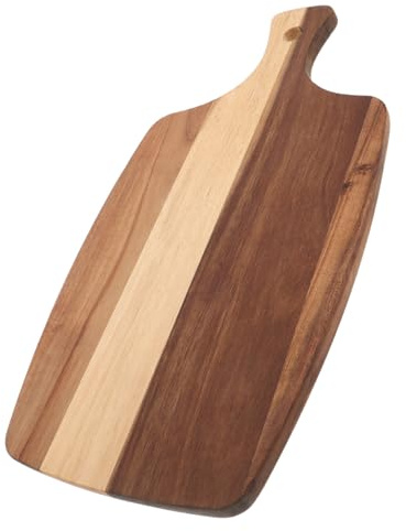 MUCKLILY Planche de Service en Bois Naturel 45X25X15 CM Multifonction pour Pizza Steak et Apéritifs Plateau à Fromage et Fruits Surface Lisse Facile à Nettoyer Accessoire la Cuisine