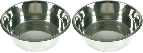 Arquizoo 2454 Gamelle Inoxydable - 4 L / 28 cm, Argent, 28284 (Lot de 2)