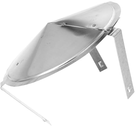 BAZEITFLOW Tappo Antipioggia in Acciaio Inox per Sfiato del Tetto Rotondo Copertura Resistente alle Intemperie Design Inclinato per Drenaggio Rapido Cappuccio Antivento per Stufa e Prese