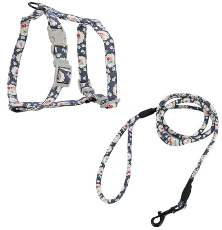 Toyvian Pettorina per Cani Corda di Trazione in Cotone Leggero e Confortevole, Design a Fiori Creativo e Passeggiate Animali Domestici