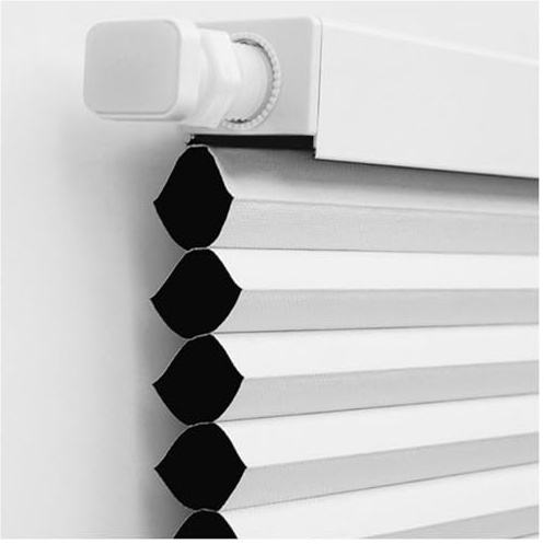 Tende Cellulari Oscuranti Senza Corda,Tenda Plissettata a Nido D'ape Senza Foratura Né Attrezzi Per Finestre,Tenda Cellulari Filtraggio Luce,Tende a Nido D'ape Arresto Auto,white-145x100cm/57*39.4in