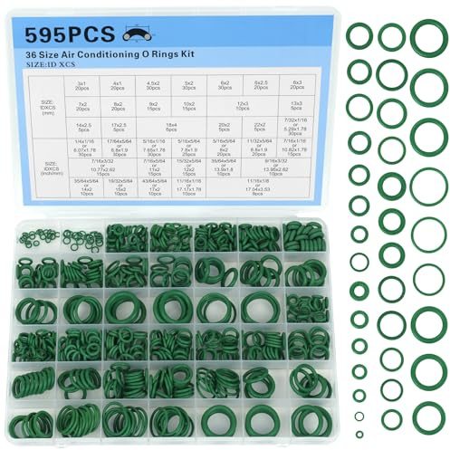 O Rings Rubber Assorted Seal Kit, 595PCS Nitrile Rubber O Rings 36 Sizes