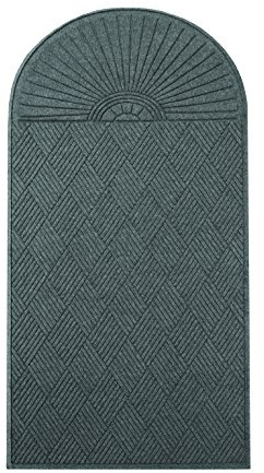 Guardian EcoGuard Diamond w/Single Fan Indoor Wiper Floor Mat, Recycled Plactic and Rubber, 3'x6', Charcoal Black