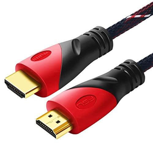 r2digital - CAVO HDMI v1.4 FULL HD 5 metri 1080P PLACCATO GOLD TESSUTO SUPPORTO 3D TV MONITOR PROIETTORE TELEVISORE ALTA QUALITA