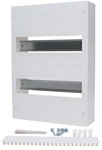 Kopp 344612008 Aufputz-Verteilerkasten ohne Tür, für 24 Pole, 2-reihig, IP30, mit Klemmleiste und Zubehör