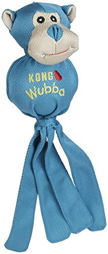Kong Wubba Ballistic Friend Hundespielzeug, interaktiv, quietschend, Größe und Farbe wählbar (groß, blau)