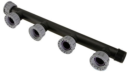 Rc Junter Te-4 - Tee collettore di irrigazione a 4 Zone, Misura 1 - 32 mm, Colore Grigio