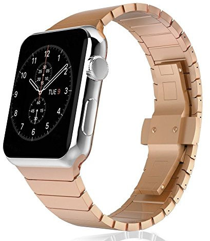 CoverKingz Rostfritt stål band ersätter Apple Watch Series 6/SE/5/4/3/2/1 armband, länkarmband 38 mm/40 mm, metall roséguld