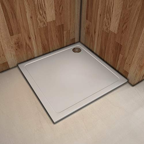 Plato de ducha Resina Blanco, Extraplano 70x70cm