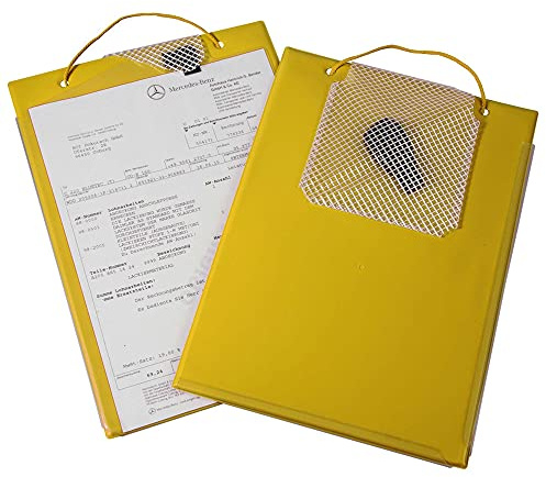Auftragstasche Edge, DIN A4, mit Umbugverschweißung, mit Schlüsselfach aus gewebeverstärkter Folie und fest verschweißtem Klettverschluss, Gelb, Verpackungseinheit: 10 STK