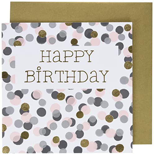 Perleberg Geburtstagskarte - Black&Gold Collection - liebevolle Karte zum Geburtstag - Geburtstagskarten mit Umschlag - Glückwunsch-Karte mit Motiv - Karte Geburtstag 15 x 15 cm
