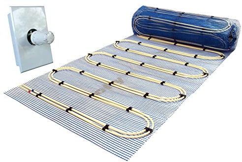 Jollytherm Aquaheat Doppelrohr Warmwasser Fußbodenheizung | Set mit Heizmatte und Regelbox RTL, Heizfläche:10.00m²