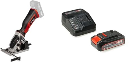 Einhell TE-CS 18/89 Li Power X-Change 18V, 89 mm Cordless Mini Circular Saw with Battery and Charger | Small, Compact Power Saw Set with 2 Blades for Cutting Wood and Plastic