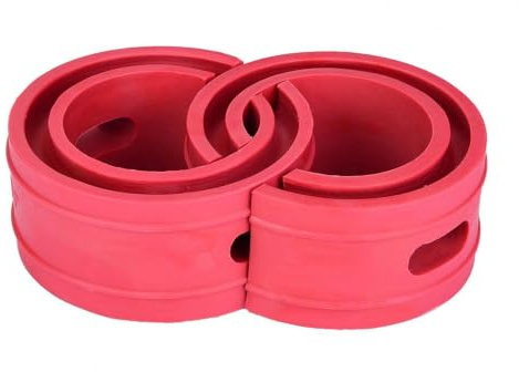 Automotive Spring Buffer Kleber, 2PCS Red Car Shock Absorber Buffer Spring Bumper Cushion Typ D für Einzelradaufhängung Power Cushion Buffer Shock Federkissen Coil Spacer Absorbieren Stoßfeder(B+)