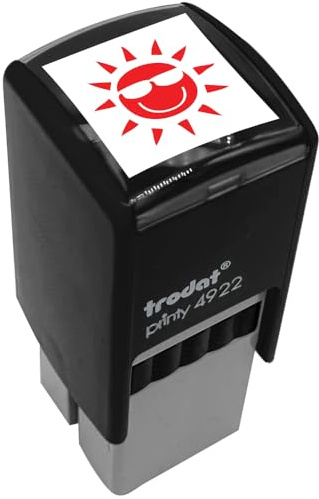 Tampon encreur enseignant Soleil Trodat Printy 4922 encrage automatique rechargeable - Encre de couleur rouge - Format de l’impression 20 x 20 mm - Idéal pour marquer les copies des élèves