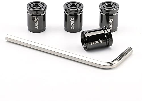 Pilikoll 4 Pezzi Metallo Coperture Valvole per Pneumatici Tappi valvola Anti-furto Coprivalvola per Auto con Chiave A Brugola di Serraggio per Moto, Camion, Bici, Scooter Elettrico, SUV, Passeggini