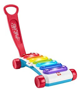 Fisher-Price Leuchtendes Riesen-Xylophon– elektronisches Spiel-Musikinstrument zum Ziehen mit Liedern mit Lerninhalten, für Babys, Version: Czech; Englisch; Ungarisch; Polnisch; Slovak, HJK41