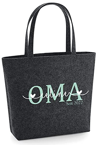 mamir home Personalisierte Einkaufstasche Oma – Geschenk für Oma – Geburtstagsgeschenk und Weihnachten – Oma Tasche mit Namen – personalisierte Geschenke Oma