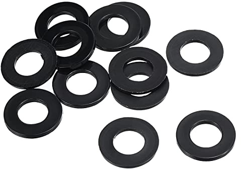 PATIKIL M12 Nylon Plat Rondelle, 12 Paquet 12mm ID 24mm OD Étanchéité Espaceur Joint Anneau pour Robinet Tuyau Eau Tuyau Fixation Boulon,Noir