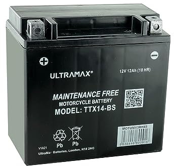 ULTRAMAX TTX14-BS (REPLACES YUASA YTX14-BS) Motorcycle Gel battery