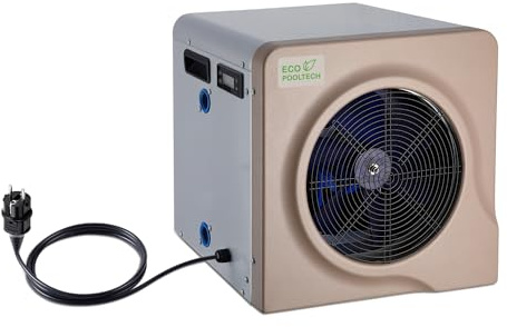 ECOPOOLTECH Calentador para Piscina de hasta 40 m3, Bomba de Calor para Piscinas Desmontable/Piscina sobre Suelo(marrón-5,4KW)