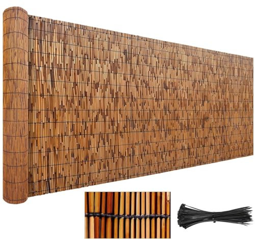 MMleYN Canisse Bambou,Clôture en Roseau Naturel 30cm X 300cm, 120cm × 500cm, 70cm × 700cm Séparateur D'écran en Bambou Écologique pour Cour, Patio, Jardin, Balcon, Piscine (Color : Carbonized Color,