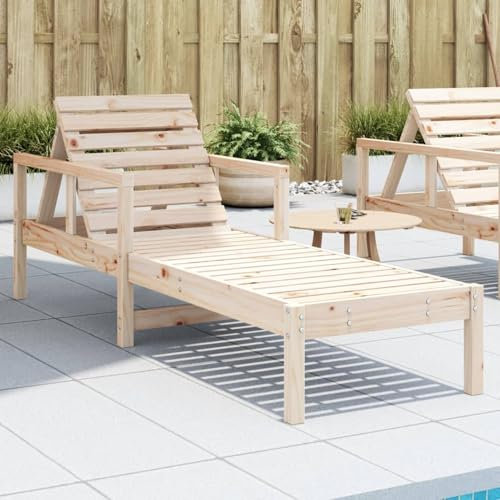 ShGaxin Tumbona de Madera Maciza de Pino 199,5x62x55 cm, Tumbonas Jardin Exterior, Tumbona Playa, Tumbona Reclinable, Tumbona Piscina, Muebles Terraza - 832538