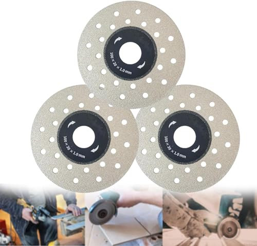 3Pcs Porous Widened Cutting Blade for Stone Ceramic,4-Inch Cuttingf for Stone Ceramic Porous Widened Rock Slabs Cutting Disc,Diamond Tile Cutting Grinding Wheel Disc for Angle Grinder