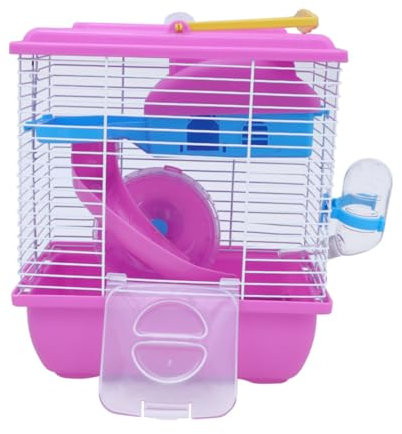 BESPORTBLE Doppelschichtiger Hamsterkäfig Aus Acryl Tragbar Für Kleine Haustiere Mit Rutschendesign Und Laufrad Haustierhaus Chinchillakäfig