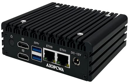 AIOPCWA X86-P5 N100 Mini PC Fanless, 2 Port i226-V 2.5GbE LAN Firewall Micro Appliance, DDR5 Mini Computer Barebone NO RAM NO SSD NO OS, USB3.2, Dual 4K Display, WiFi/BT Expandable