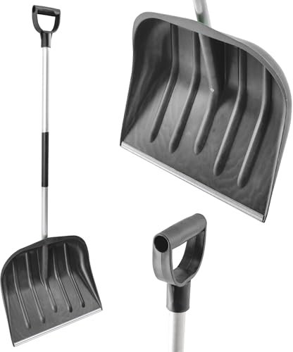 KB Tools Pala da neve per vialetto, in polipropilene resistente, con manico in alluminio, pala da neve senza fili per giardino, cortile, patio, materiale riciclato, prodotta in UE