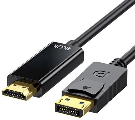 Cable convertidor compatible con DisplayPort a HDMI, cable macho a macho para computadora y portátiles habilitados para DisplayPort multitarea