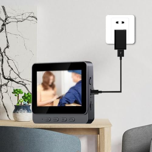 Sonnette de porte sans fil avec écran de 4,3 pouces, caméra vidéo WiFi, conversation bidirectionnelle, angle de vision de 70°, pour intérieur et extérieur