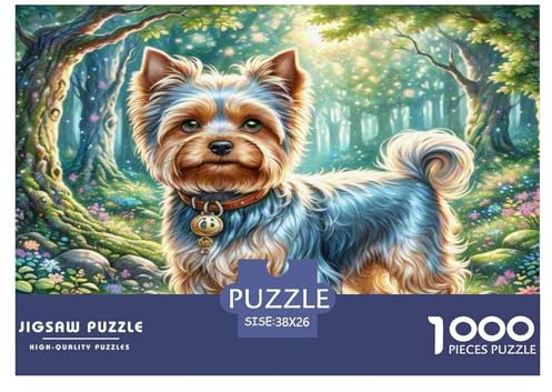 1000 Pieces Yorkshire Terrier Jigsaw Puzzles for Adults Challenging Game Jigsaw Puzzle Home Decors for Adults Gifts 38x26cm/1000pcs
