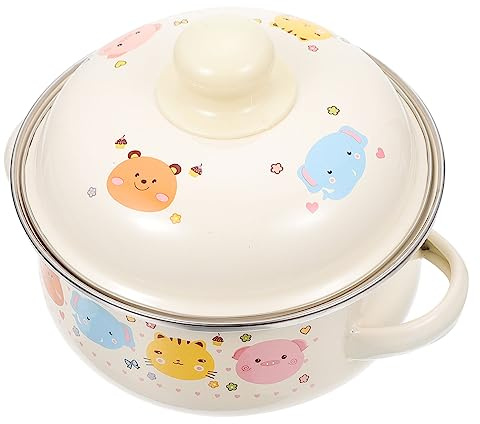 VICASKY Pentola Smaltata con Manico Resistente Temperature per Zuppa e Latte Cucina Domestica Sicura ed Elegante