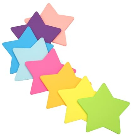 Färgade klisterlappar Pentagram, 240 ark stjärna färgglada anteckningar självhäftande klisterlappar, post it pastell klisterlappar barn för skola, kontor och hem, 70 x 70 mm 8 färger