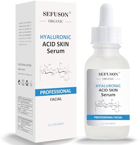Hyaluronic Acid Serum 5% for Face (60ml) – Anti Aging & Anti Wrinkle Facial Serum with Niacinamide + Vitamin E, Hydrating Moisturizer for Plump Skin, Reduces Fine Lines & Age Spots, Fragrance Free