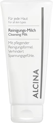 ALCINA Rengöringsmjölk – 1 x 150 ml – varje hud – mild och mild ansiktsrengöring för känslig, torr hud – med värdefull druvfröolja
