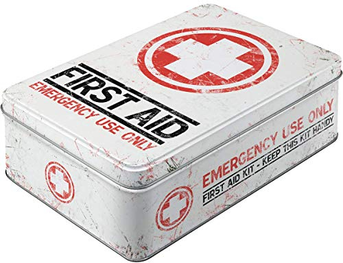 Nostalgic-Art Contenitori di Latta retrò Piatti, First Aid Kit – Idea Regalo per Amanti della Nostalgia, Scatola con Coperchio, Design Vintage, 2,5 l