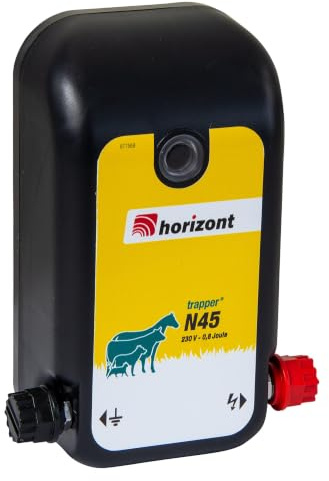 Recinzione elettrica Horizont trapper N45, 230 V, con indicatore di attività, per recinzioni piccole, principianti e hobbisti, struttura resistente agli urti