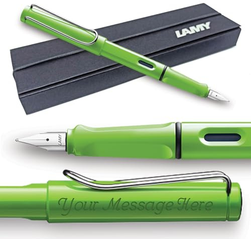 Lamy Safari Green Fountain Pen - Gift Boxed - FREE ENGRAVING (Medium (M)